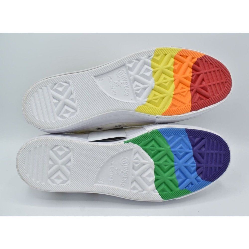 Converse Mens 9.5 Womens 11.5 Chuck Taylor All Star Lift Ox Platform Pride Shoes - Picture 9 of 11